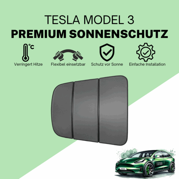 spunke Premium Sonnenschutz für Tesla Model 3 Glasdach – Umweltfreundliches Recycling-Material - Image 3